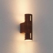 Utendørs vegglampe Cuneo, rustfarget, 25 cm, metall, opp/ned