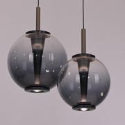 PURE LED-hengelampe E-Infinity, grå/røykgrå, Ø 50 cm, CCT