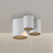 PURE LED-taklampe til bad Point, hvit, lengde 18 cm, 3 lyskilder