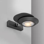 PURE LED-vegglampe Oculis, svart, 30 cm jern/glass, 2 lyskilder