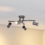 Downlight Spotte, svart-krom, 4 lyskilder