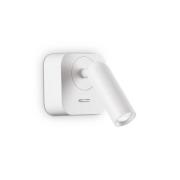 Ideal Lux LED-veggspot Bean, hvit, bredde 7 cm, metall