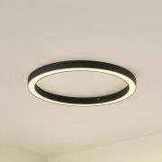 Lucande LED-taklampe Neor, svart, Ø 60 cm, CCT, dimbar