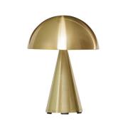 HÜBSCH LED-batteridrevet bordlampe Mush, messing, IP44 dimbar