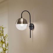 Vegglampe Bastos 3055, svart/gull antikk/klar