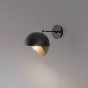 Vegglampe Berceste 252-A, svart/gull, metall, Ø 20 cm