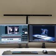 LED-monitorlampe MAULgate, sensor, dimbar, svart, klemme