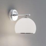 Vegglampe Mina, kromfarget, metall/glass