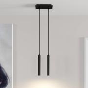 Arcchio LED-pendellampe Franka, 2 lyskilder, svart, aluminium