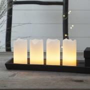 Candle LED-lys i 4-er sett med fjernkontroll, hvit