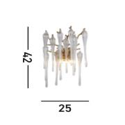 Vegglampe Heritage, bredde 25 cm, gullfarget/klar, glass