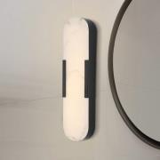 LED-vegglampe til bad Opaline, høyde 50 cm, svart, metall/harpiks