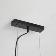 Pendellampe Hessian, lengde 60 cm, naturhvit, lin/metall