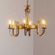 Lysekrone Castle, lys patinert, Ø 62 cm, metall, 6 lyskilder.