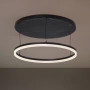 Lucande LED-taklampe Orven, svart/marmor, Ø 50 cm, dimbar.