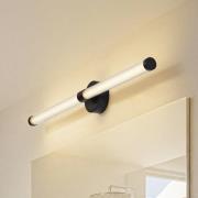 Lucande LED-vegglampe Melisa, svart, 90 cm, CCT, IP44