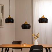 Hengelampe Berceste, svart, 3 lyskilder, lengde 140 cm