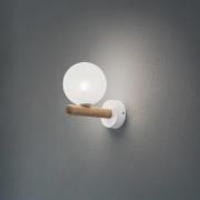 Vegglampe Estera, hvit/trefarget, glass, G9