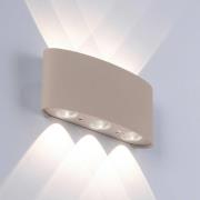 Paul Neuhaus utendørs LED-vegglampe Carlo, 17 cm, sandfarget