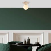 Taklampe Well, gullfarget, glass, Ø 20 cm, E14