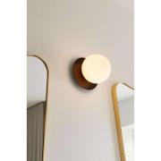 Nuura vegglampe Liila 1, IP44, Ø 16,5 cm, bronse/opal