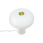 Bordlampe Glossy, hvit, høyde 24 cm, marmor/glass