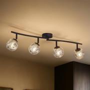 Lindby Valentina taklampe, grå/svart, 4 lyskilder, glass