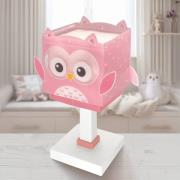 Bordlampe Little Pink Owl, G4, bredde 14 cm