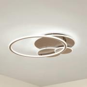 Lucande LED-taklampe Circulo, kaffebrun, CCT, dimbar