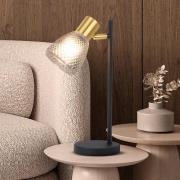 Bordlampe Lindita, glass, røykgrå, E14, svingbar