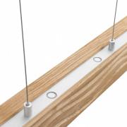 LED-hengelampe Atacama, eik/nikkel, tre, lengde 116 cm