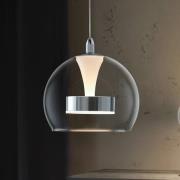 LED-hengelampe Flynt, Ø 20 cm, kromfarget, metall/glass, CCT