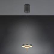 LED-hengelampe Keaton svart/gullfarget, Ø 20 cm metall CCT