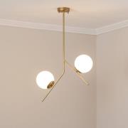 Hengelampe Dolunay, 43 cm lang, 2 lyskilder, gullfarget, E27