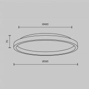 LED-taklampe Orign, Ø 60 cm, svart, metall/stein