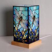 LED-bordlampe Art Light Libelle, tresokkel, akryl, fargerik