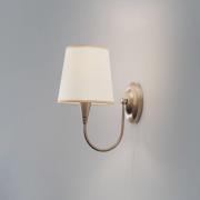 Vegglampe Pardo, messing, metall/stoff, høyde 31 cm, E27