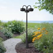 Prios LED-utelampe Thorus, 204 cm, svart, 3 lyskilder, IP44