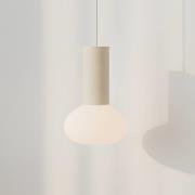Hengelampe Flo, beige, 1 lyskilde, glass