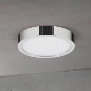 LED-taklampe Disc, kromfarget, Ø 14 cm, CCT, metall