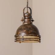 Hengelampe Saglam, 1 lyskilde, gammel messing, Ø 30 cm, metall