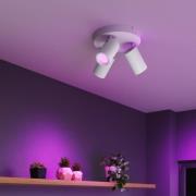 Calex Smart downlight, hvit, Ø 21 cm, 3 lyskilder, GU10-LED RGBW