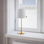 By Rydens bordlampe Lumi, 49 cm, gull/hvit, tekstil