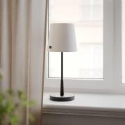 By Rydens bordlampe Lumi, 49 cm, svart/hvit, tekstil