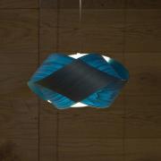 LZF pendellampe Nut, blå/nikkel, lengde 42 cm, tre