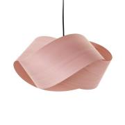 LZF pendellampe Nut, lysrosa/nikkel, lengde 42 cm Tre