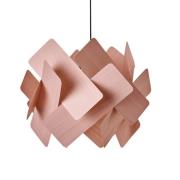 LZF pendellampe Escape, lysrosa/nikkel, Ø 30 cm, tre