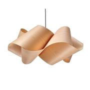 LZF hengelampe Swirl, bøk/nikkel, Ø 54 cm, tre