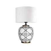 PR Home bordlampe New York, hvit, høyde 61 cm, keramikk
