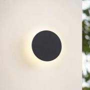 Arcchio utendørs LED-vegglampe Gravo, Ø 16 cm, svart, IP65